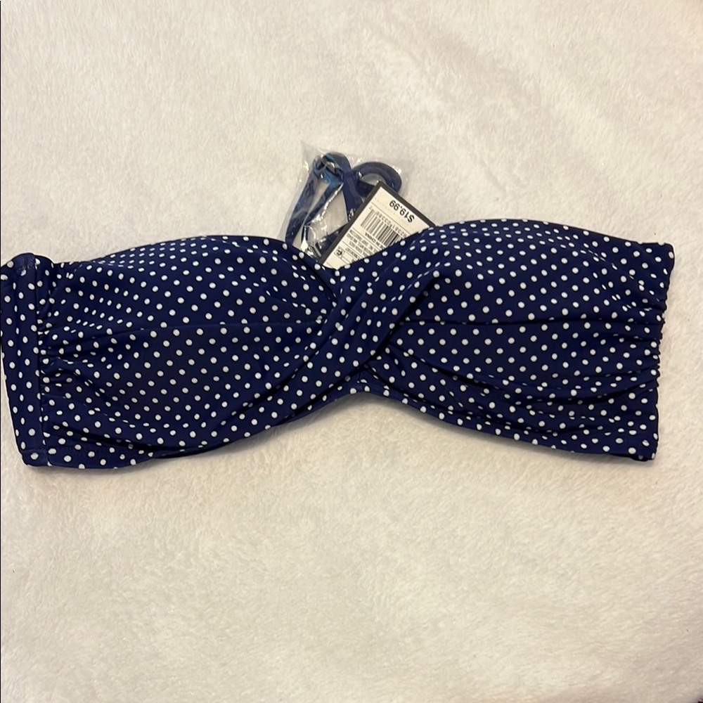 Mossimo Supply Co. Blue and White Bikini Top